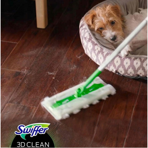 Швабра Swiffer 3D Dust Catcher Mop Starter Kit 4 сухие 3D салфетки 2 влажные салфетки